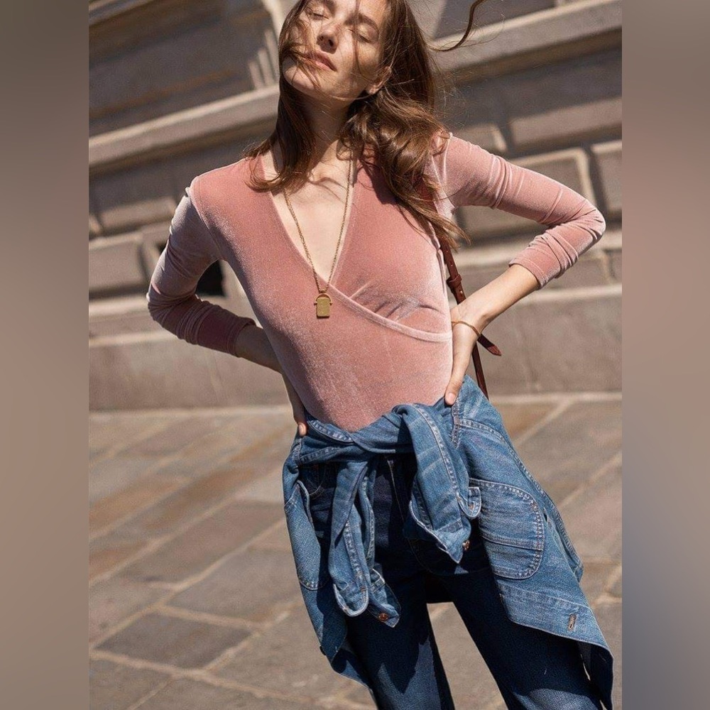 Velvet Wrap Bodysuit